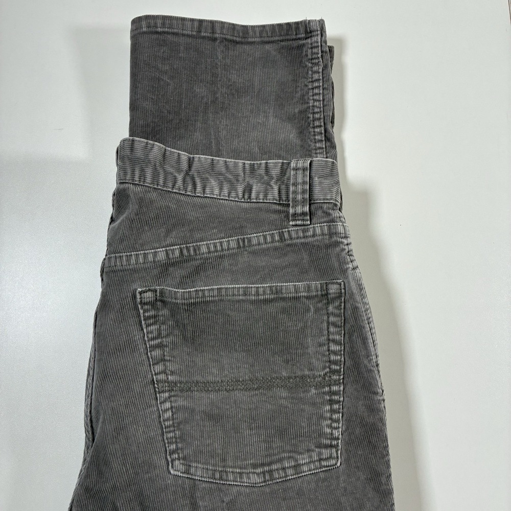 LL Bean‎ Stretch Country Corduroy Pants 32x29 Gray Stretch Pinwale (Tag 33x29)